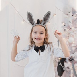 FOMIYES 1 Juego Diadema De Burro Orejas De Conjunto De Disfraz De Burro Disfraz De Orejas Conjunto De De Disfraz De Burros Diadema y Cola Ropa De Mujer Tela Animal Hombre