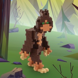 Plus Plus 3D Puzzle Cryptid Construction Building Block Set, Fun Fantasy Figures Stem Toys for Kids, 70 Interlocking Pieces - Bigfoot Mini Maker Tube