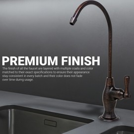 Metpure Non-airgap RO Faucet Reverse Osmosis Drinking Water Filtration System Water Dispenser Spout (Venetian Bronze). Vase Style with Faucet Wrench RO-FW148. NSF Certified.