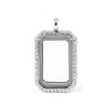 Paialco DIY Rectangle Glass Floating Living Memory Charms Locket Pendant