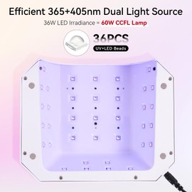 Makartt UV Gel Lamp, 36W LED Nail Light for Gel Nails Dryer with Large LCD Display, Automatic Sensor 4 Timer Setting, Salon Home DIY Nail Quick Dry Curing Lamp