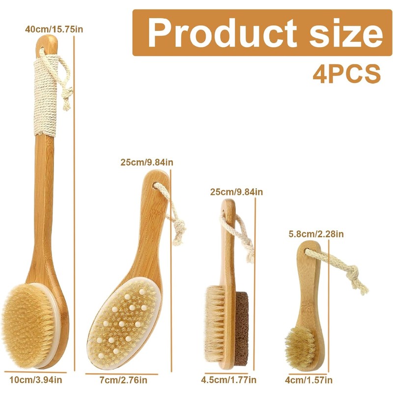 Cepillo corporal en seco Cunlvyyds U6BXPDYEB67TUK8VIIY set de 4 piezas