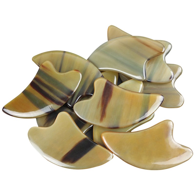 2Pcs Gua Sha Plate Buffalo Horn Guasha Board Massage Scraping