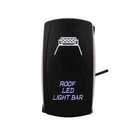 Jiaying Backlit Waterproof Rocker Switch with Light for Vehicle Boat Marine On/Off, 12v 20 Amp Interior, 20A 12V LED Light, Blue