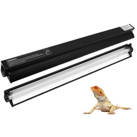 Ycxydr 24W T5 HO UVB Reptile Light Fixture Kit, Terrarium Hood Light with Reptile Light Desert UVB 10.0 Fluorescent Tube, Ideal for Tropical and Desert Habitats Reptile