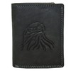 Wallet Buffalo Leather Eagle Embossed, black, Modern