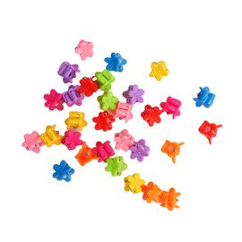 RED by Kiss 30 Pieces Kids Flower Claw Barrettes, Self-Hinge Plastic Hair Clips for Girls Toddler Kids Baby, 80s 90s Cute Colorful Hair Pin Hair Accessories (Flower)