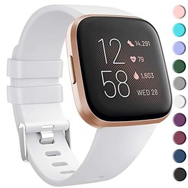 Tobfit Sport Bands Compatible with Versa/Versa Lite/SE, Soft TPU Wristbands Accessories for Women Men, White, Small