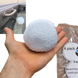 Absorbs oil, lotions from your cold plunge or ice-bath. Cold plunge scum ball cleaner. Extends water freshness between changes. Reusable Washable Oil Absorbing Sponge. Oil Absorber. 4-PACK