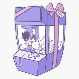 Kitties Crane Machine Waterproof Vinyl Window Bumper Sticker Decal 5"