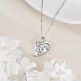 YFN Horse Necklace Girls Pendant Horse Chain 925 Sterling Silver Jewellery Gift for Girls Women Girlfriend Wife Mother Daughter Horse Lovers, Sterling Silver, Cubic Zirconia