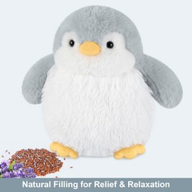 SuzziPals Heatable & Coolable Stuffed Penguin Plush, Microwavable Stuffed Animal Heating Pad for Cramps & Pain Relief, Cute Plushies Penguin Toys Penguin Stuffed Animal, Penguin Gifts for Girls & Boys