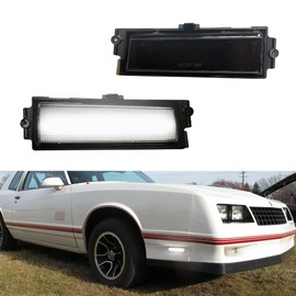Tonsya Compatible With 1981 1982 1983 1984 1985 1986 1987 1988 Chevy Monte Carlo SS side Bumper marker turn lights White Led Smoked Lens #5972205