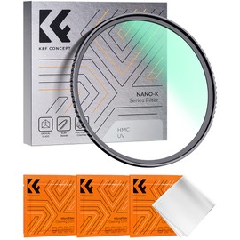 K&F Concept 62mm MCUV Filter, Lens Protection Filter, High Transmittance, 18 Layer Coating, UV Protection, Optical Glass, Thin Frame, Lens Protection, 3 Cleaning Cloth Included (NANO-K Series)