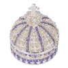 Metal Trinket Box Purple Crown Shape Shiny Elegant Exquisite Zinc