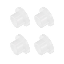 Kozelo 4 Pcs Nylon Flange Bushings [6mm Bore x 8mm OD x 25mm Length] Nylon Plastic Bushings for Shaft White