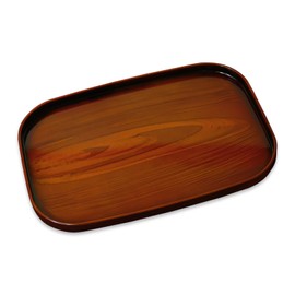 Tatsu Craft Pitatto Wood Grain Painted Tray, 14.2 inches (36 cm), Anti-Slip, Teak Tray, Stylish, Plastic, Made in Japan