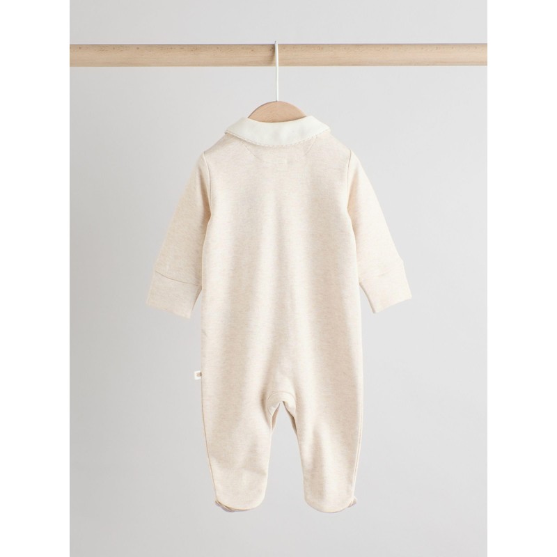 NEXT Embroidered Baby Pyjamas 3 Pack Neutral 0 Months