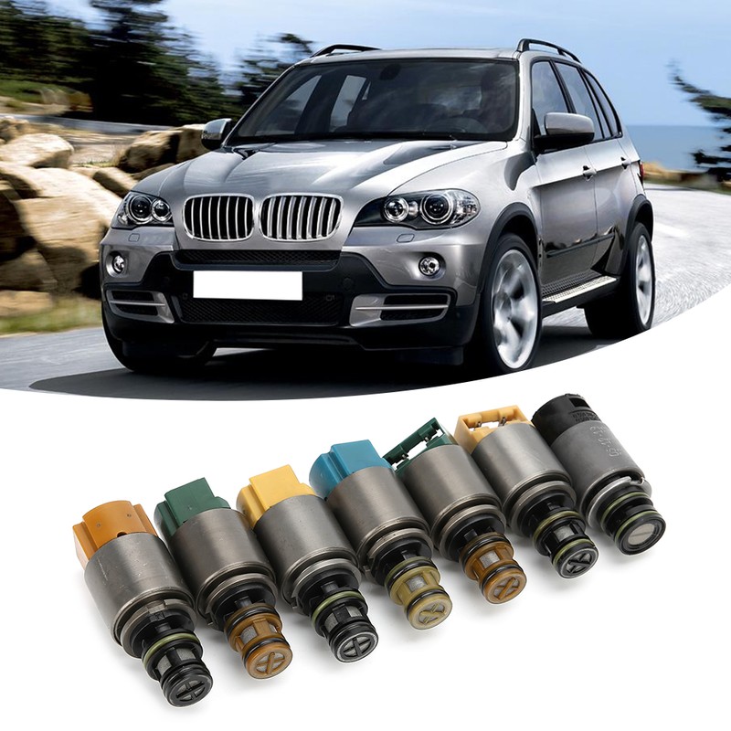 7Pcs Transmission Solenoid Valve Set Fit for 545i/550i/645ci/645Li/650i/5 7 Series