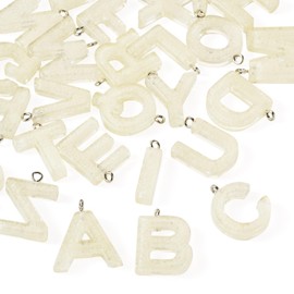 Craftdady - Colgantes luminosos con letras de la A a la Z de resina, colgantes que brillan en la oscuridad, dije del alfabeto, adorno colgante de letras, para hacer collares, joyas, Metal no