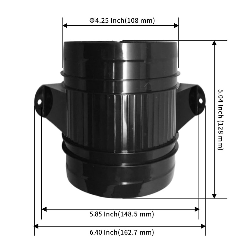 Pactrade Marine Turbo in-Line Blower Fan - 4 Inch Inline