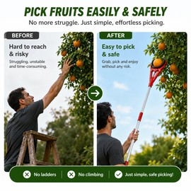 Fruit Picker Tool for Tree Harvesting – 3-Claw Handheld Collector for Gardens, Orchards & Backyard Fruit Picking