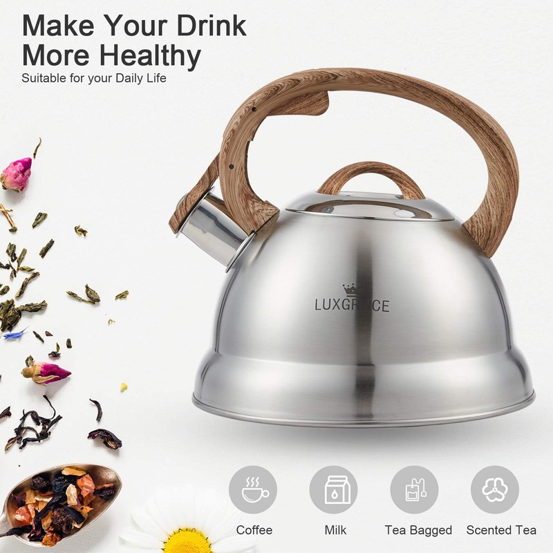 Creative Home 2.3 Qt. Stainless Steel Whistling Tea Kettle Teapot