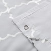 White Shower Curtain with Geometric Silver Foil Moroccan Tile Pattern