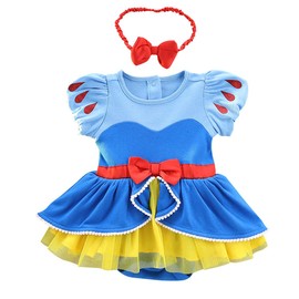 MYRISAM - Disfraz de Navidad para bebés y niñas pequeñas, color blanco como la nieve, princesa de cumpleaños, vestido tutú con diadema, 001 Blancanieves, 12-18 Meses
