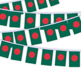 30PCS Bangladesh National Flag Bunting String,33 FT Bangladeshis Pennant Banner Decoration,Decoration Banner for School Party Meeting Carnival Decor