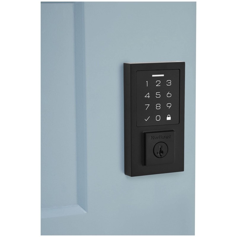 Kwikset 9270CNT-15S Contemporary SmartCode Touchpad Electronic Deadbolt SmartKey Satin Nickel