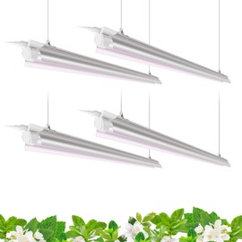 Barrina T8 LED Grow Light 4FT,168W(4 x 42W), 1000W Equivalent, Full Spectrum, V-Shape with Reflector Combo, Grow Lights for Indoor Plants, Greenhouse, 4-Pack