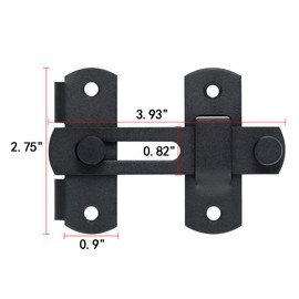 INIRET 6 Packs Barn Door Latches，3.93” x 2.75” Matte Black Stainless Steel barn gate flip Door Latch Bi-fold Door Lock,Sliding Door Antique Lock Gate Latches Wine Cabinet Closet Door Latches