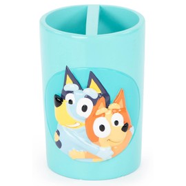 Bluey Toothbrush Holder - Blue Resin Pencil Holder/Bathroom Tumbler Features Bluey & Bingo - Fun Toothbrush Holder for Kids