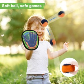 Qrooper Toss and Catch Ball Game Set, Kids Baseball Games, Outdoor Pool Beach Toys, Backyard Camping Paddle Ball Toys for 3 4 5 6 7 Years Old Boys Girls Family Birthday Easter Gifts