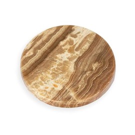 NKlaus Moroccan Aragonite Plate 10 cm - Square Aragonite Plate from Morocco, Ideal for Healing Stones, Meditation and Spiritual Decoration, Handmade Plate for Energetic Cleansing 16421