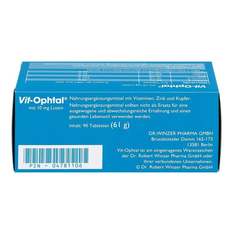 Dr. Winzer VIT OPHTAL with 10 mg Lutein Tablets