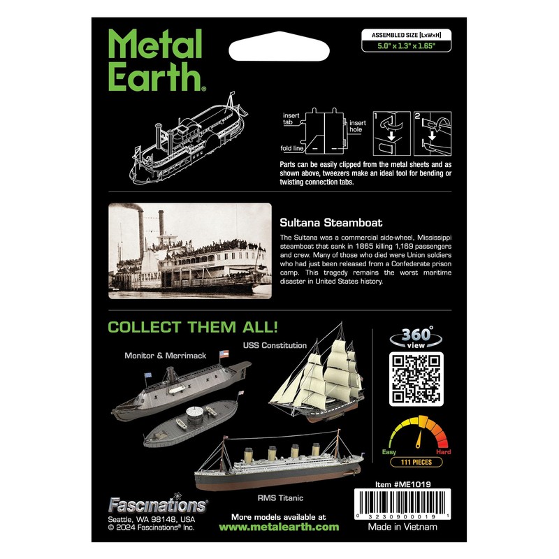 Metal Earth Sultana Steamship 3D Metal Model Kit Fascinations