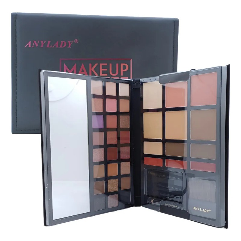Estuche Maquillaje Anylady Kit Profesional 41 Piezas Rostro Brochas