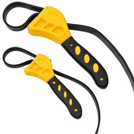 NIXNEHC Upgraded Adjustable Rubber Strap Wrench Set, 2pcs - Max Diameter 6" and 8", Reinforced Rubber Belt, Jar Opener for Weak Hands