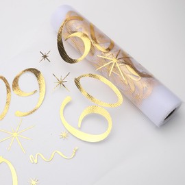 UOCAI 28 cm x 10 m Table Runner 60th Birthday, Decorative Table Runner Birthday Shiny Gold Table Decoration 60th Birthday for Men and Women with Scissors Can be Cut to Size