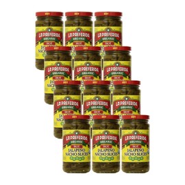 La Preferida Organic Hot Jalapeño Nacho Slices (Spicy Pickled Peppers with Carrots) – USDA Certified, No Added Sugar. Great on Nachos, Tacos & Bowls, 11.5oz. (Pack of 12)