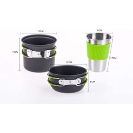 Queta Camping Cookware Set, Camping Pot with Stove Picnic Hiking Utensil Gear Picnic Cookware Cooking Tool Set