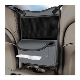 BESULEN Car Handbag Holder Between Seats, Dog Pet Kid Barrier Road Trip Essentials, Large Capacity Net Pocket Purse Holder Storage Bag, Hanging Multi-Pocket Automotive Consoles Organizer