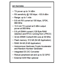 Silicon Labs General ISM  1GHz Z-Wave 700 Transceiver Module 863MHz ~ 876MHz, 902MHz ~ 930MHz