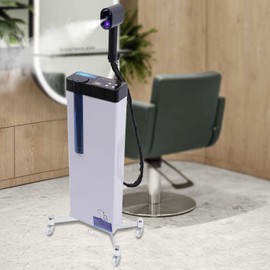 LyeXD 3-in-1 Nano Hair Steamer, 1300W Hair Salon Nano Steamer Nanoscale Spray for Hair Care Hair Repair, Floor Standing Hair Color Processor SPA Steamer with Wheels Salon Spa Equipment (White)