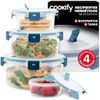 Set de Recipientes Apilables de Plástico para Alimentos con Tapas
