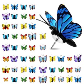 50PCS Butterfly Drawing Pins, 3D Decorative Push Pins Colorful Thumb Tacks Pins for Pinboard, Cork Board, Notice Board, Photo, Home Wall Decorations