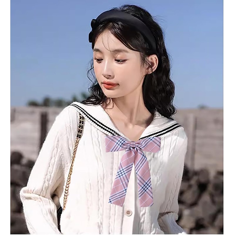Beautifulfashionlife Women`s Girls Pre-Tied Adjustable Knotbow Plaid Shirt Lolita Cosplay