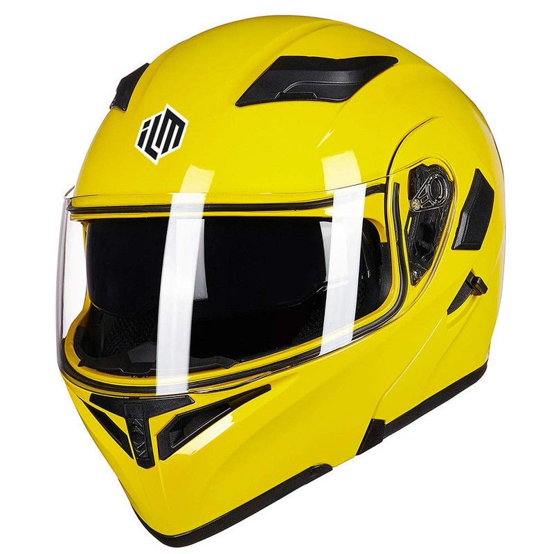 ILM Motorcycle Dual Visor Flip up Modular Full Face Helmet